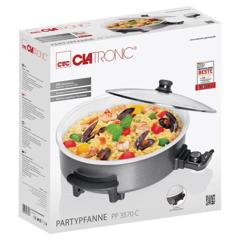 Електросковорода Clatronic PP 3570 C (Ø42см) : насолоджуйтесь смачною їжею щодня